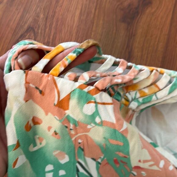 Corey Lynn Calter anthropologie tropical oversized blouse with monkeys and open - Picture 3 of 5